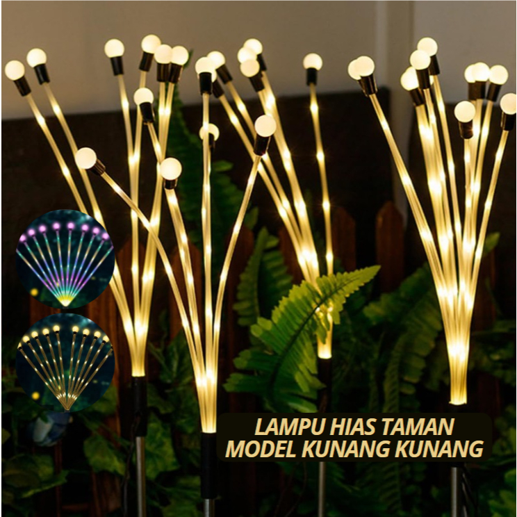 Lampu Dekorasi Taman Tenaga Surya Model Kembang Api Waterproof Lampu LED Dekorasi Outdoor