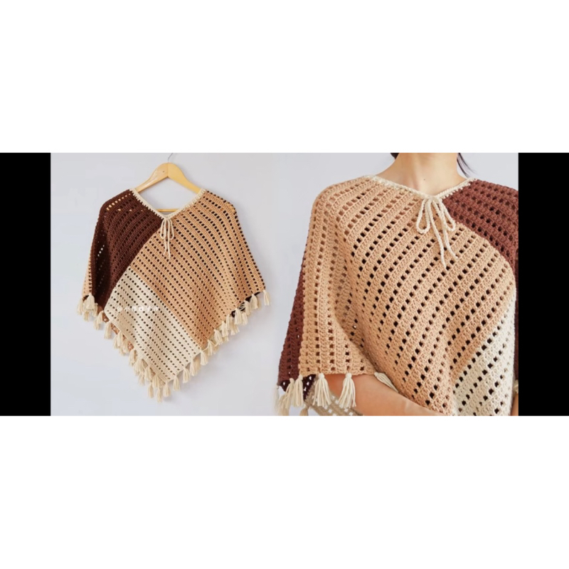 Outer Rajut Crochet Handmade Cape Cardigan Baju Wanita