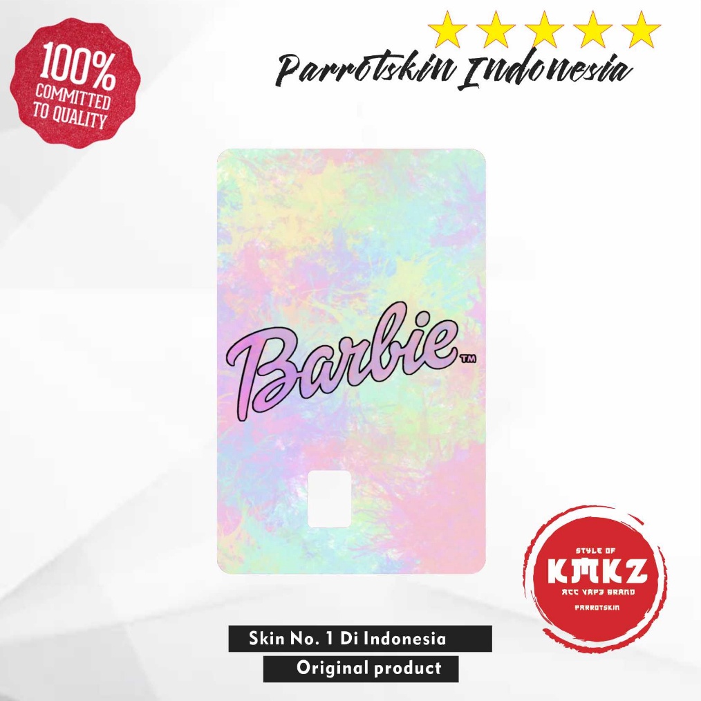 

BERKUALITAS Skin Card Barbie edition Emoney Flazz Tapcash ATM Debit Credit custom Sticker Skin Card Vinyl