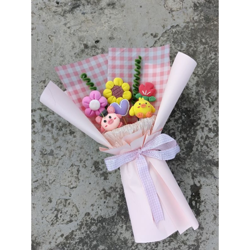 Custom Clay Bouquet / Clay Bucket / Clay Bucket Wisuda / Clay Bouquet Flower