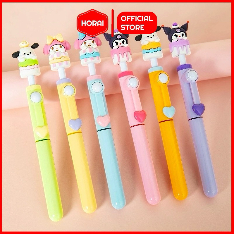 

(1 PCS) Stabilo Putar Gel Pen Cinnamorol Kuromi Melody Pocacho Sanrio Anak Highlighter Pink Ungu Orange Biru Hijau