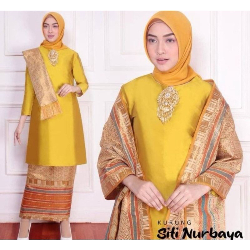 SETELAN BAJU KURUNG ROK SONGKET DAN SELENDANG-KURUNG SITI NURBAYA