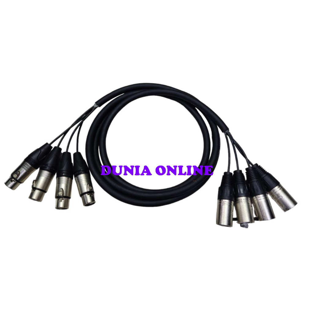 SNAKE KABEL 4 CHANNEL INPUT OUTPUT KABEL XLR FAMALE TO MALE 4 CHANNEL KABEL ISI 4 CANON