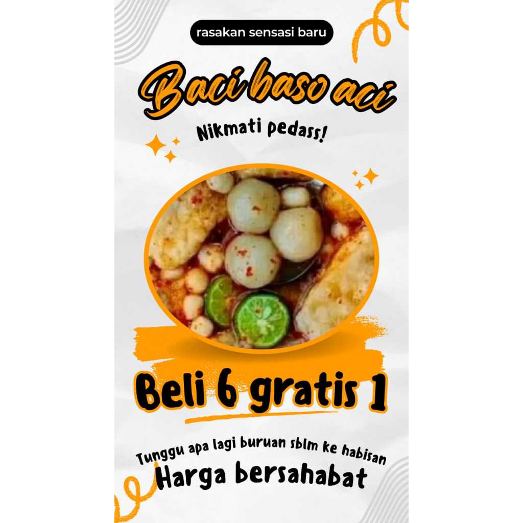 

baso aci instan gurih dan pedas baso aci murah beli 6pcs gratis 1pcs