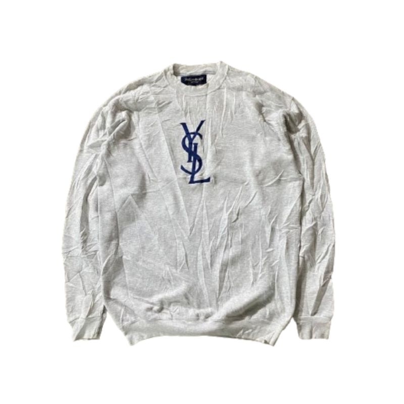 Vintge Sweatshirt / Crewneck Yves Saint Laurent YSL Big Logo Misty Men Mam Women Preloved