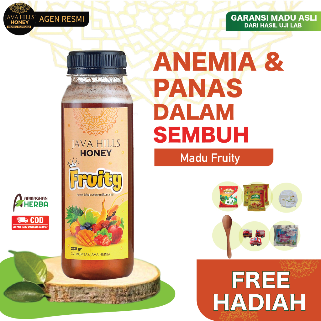 

[ COD + GARANSI ][ GRATIS HADIAH ] MADU JAVA HILLS FRUITY | Menyembuhkan Anemia | Meredakan Panas Dalam | Meningkatkan Nafsu Makan Netto 320 gr