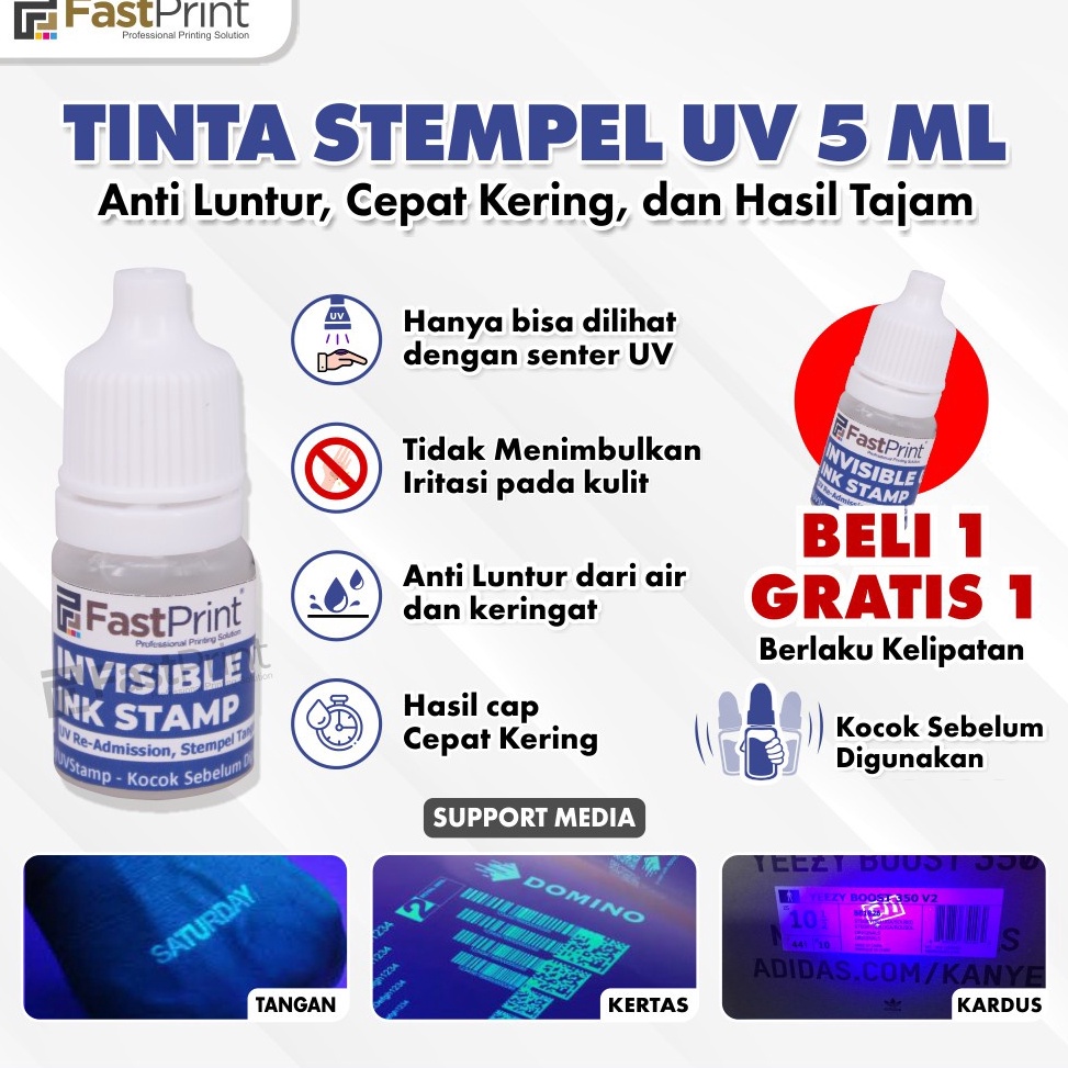 

KODE L5Q9 Tinta Stempel UV Tinta Tangan Invisible Ink