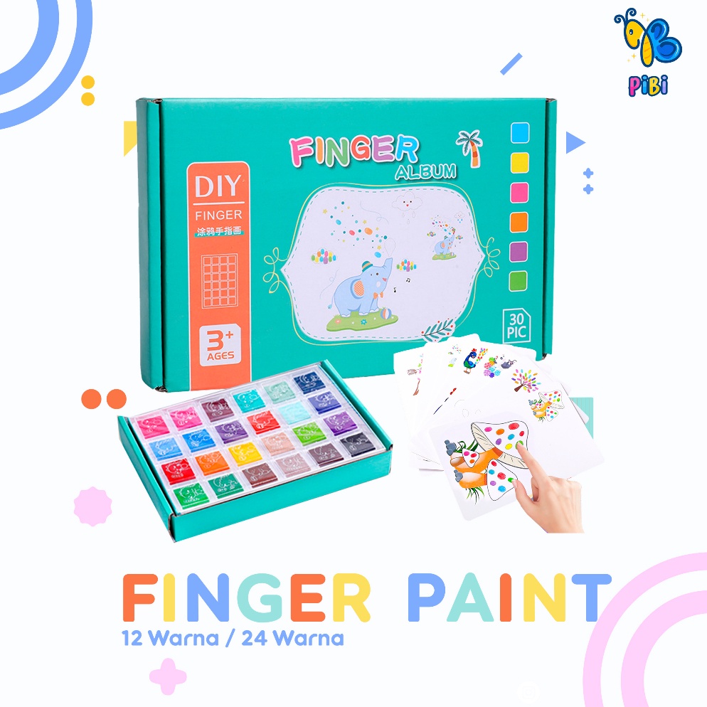 

KODE X4I8 PIBI Finger Painting DIY Colouring Set Washable Paint Color Mainan Edukasi Anak