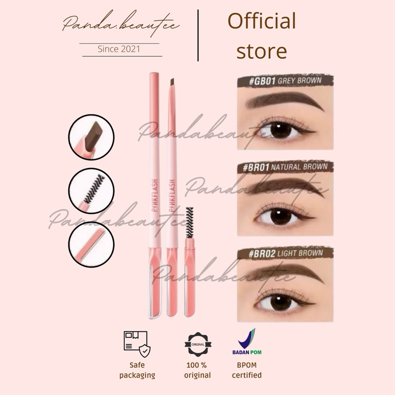 PANDABEAUTEE - PINKFLASH PinkDefiner 3-in-1 multi-use eyebrow pencil Long-lasting Smooth stroke