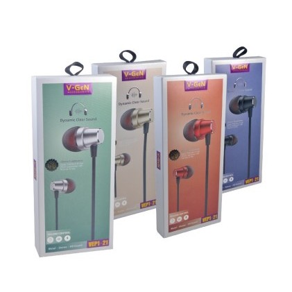Headset Handsfree Earphone V-GeN VEP1-21 HD Stereo Sound Deep ORIGINAL