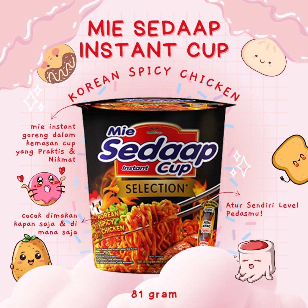 

MIE SEDAAP CUP ( PROMO CUCI GUDANG / READY ALL VARIAN ) 1 PAKET ISI 3