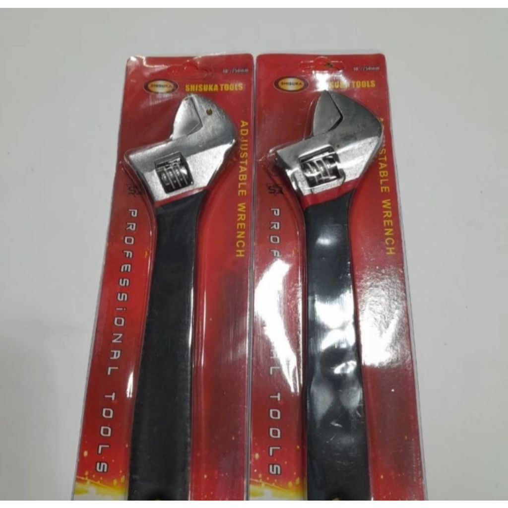 Kunci Inggris 10" inch Shisuka / Kunci inggris Pres Set Lapis Karet 10