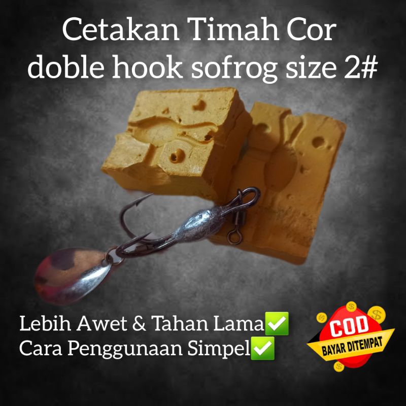 Moulding Cetakan Timah Cor DH 2# | Cetakan Timah SF Sofrog Timah Soft Frog Doble Hook 2#