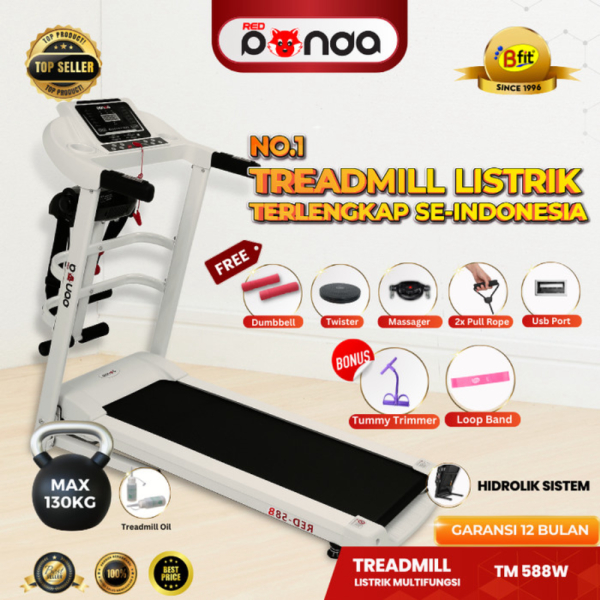 Ready Stock  Motorized Treadmill Redpanda 588 - Putih terlaris di Banjarmasin Kalimantan Selatan