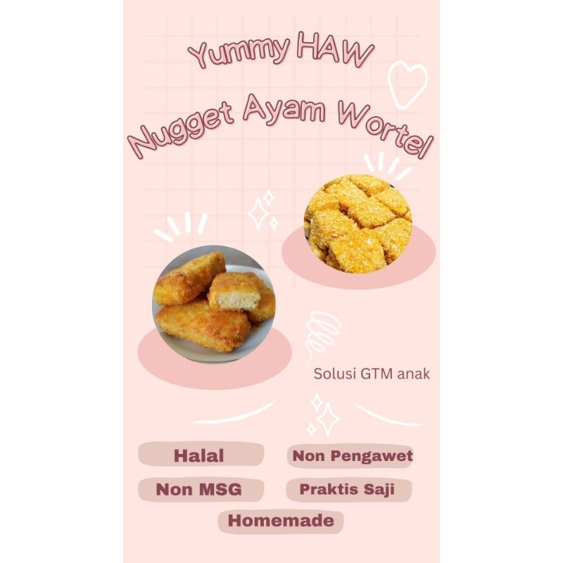 

Nugget homemade ayam wortel untuk MPASI anak aman tanpa MSG tanpa bahan pengawet