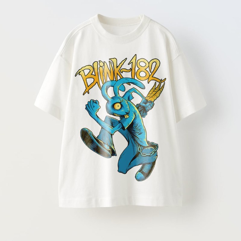 KREAKTIF T-Shirt BLINK 182 Stealing Carrots White Oversize Tee Blink182 - Kaos Band Oversized Mercha