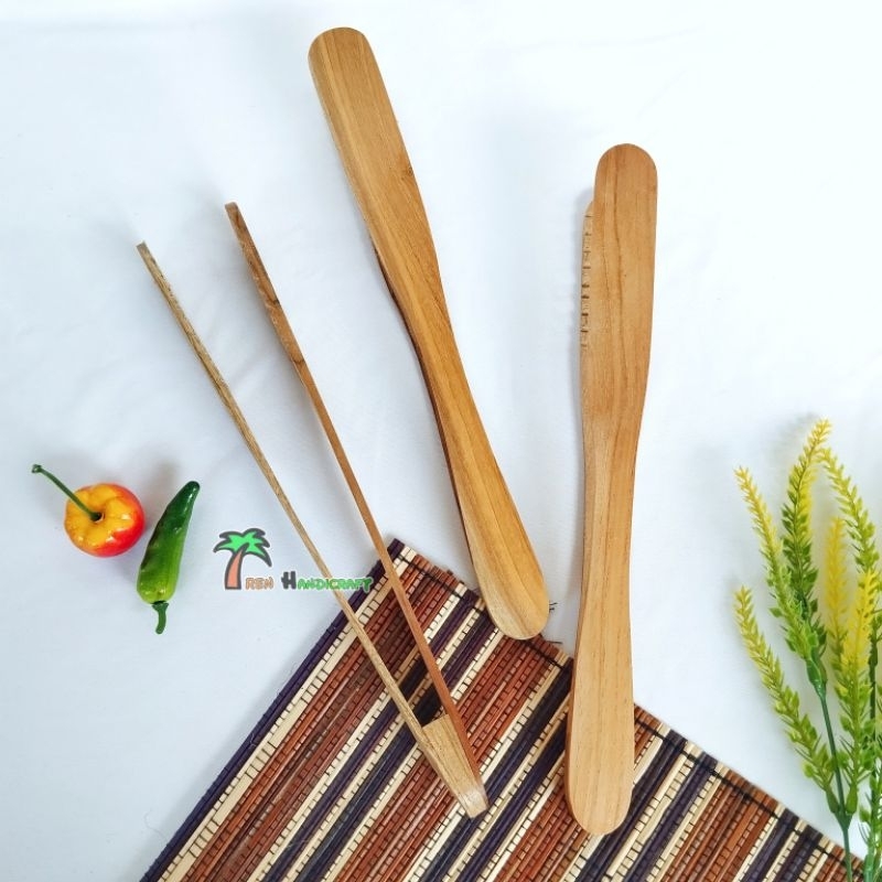 ARENHANDICRAFT Pencapit makanan kayu jati