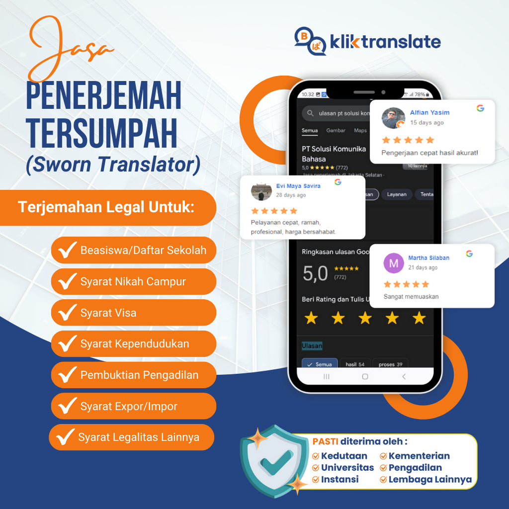 

PENERJEMAH TERSUMPAH / SWORN BAHASA MANDARIN / ARAB / PRANCIS / JEPANG / KOREA / BELANDA / JERMAN / RUSIA