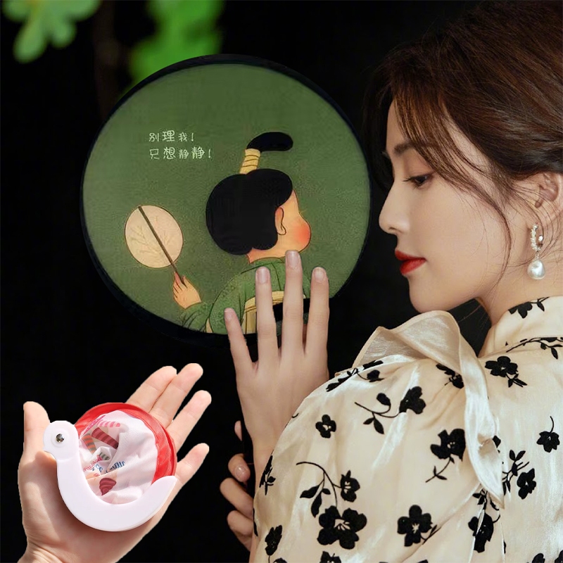 Kipas tangan lipat Kipas lipat mini Kipas lipat tangan Kipas lipat bulat Kipas tangan lucu