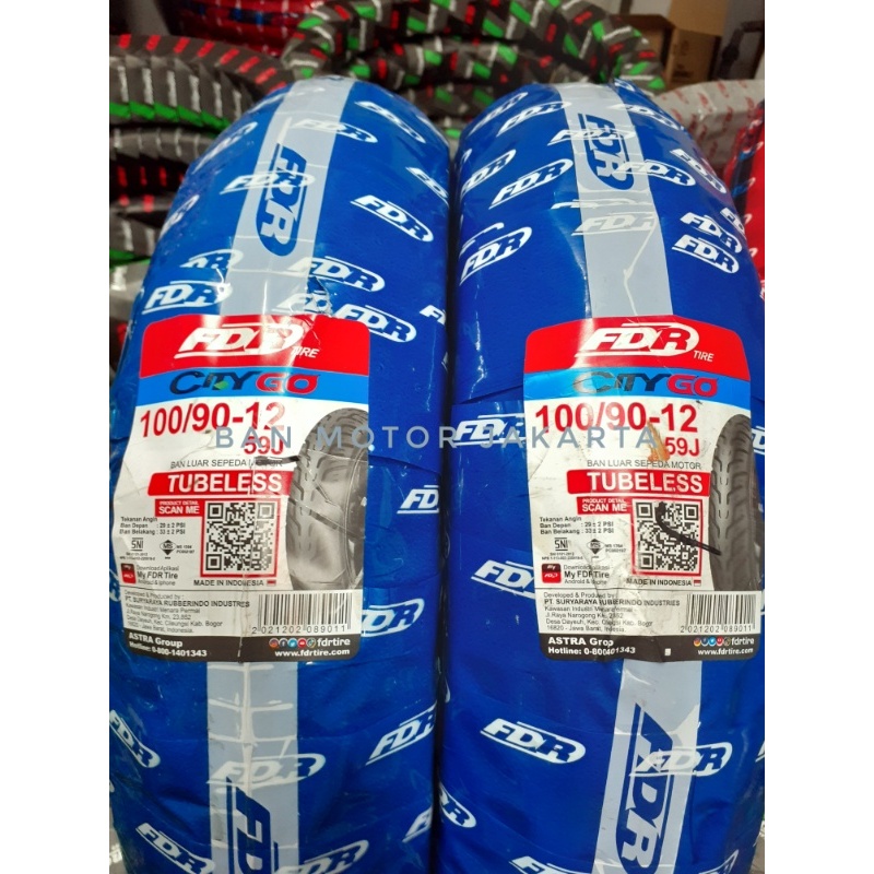 Ban Depan Scoopy Donat Tubeless 100/90-12 FDR Citygo Ban Matic Ring 12 Scoopy Freego
