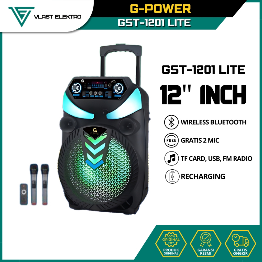 G-Power Speaker GST 1201 LITE 1501 LITE Speaker Bluetooth 12inch 15INCH free 2 mic speaker karaoke