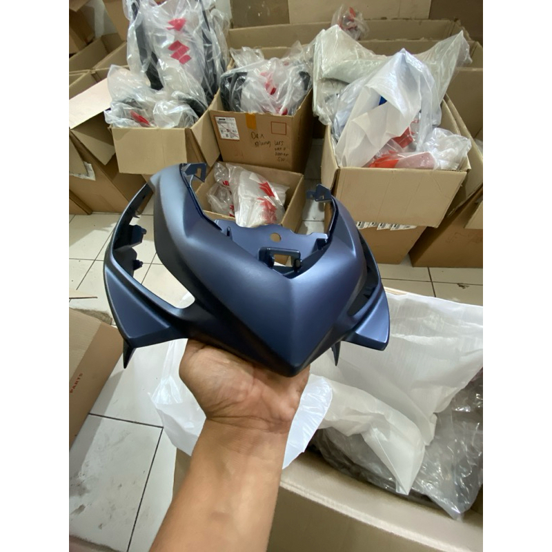 tameng sen depan suzuki address stellar blue