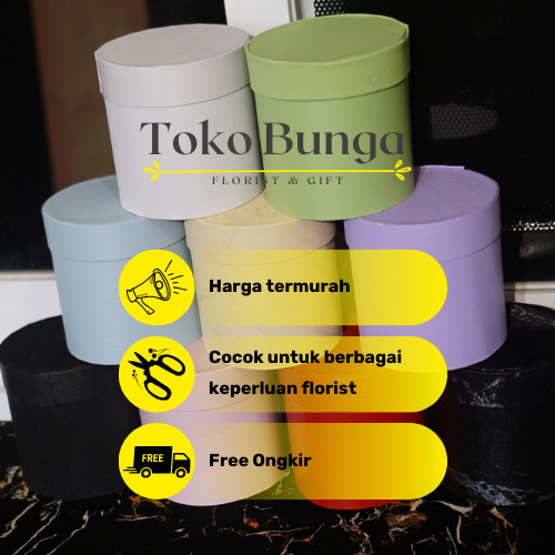 

Bloom Gift Box Bulat D15T16/Box Bulat Bunga/Box Bulat/Round Flower Box/Bloombox Flower