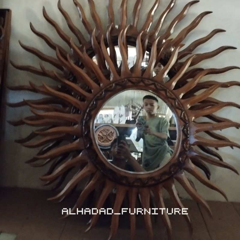 kaca matahari Kayu jati ukuran 40 dan 60