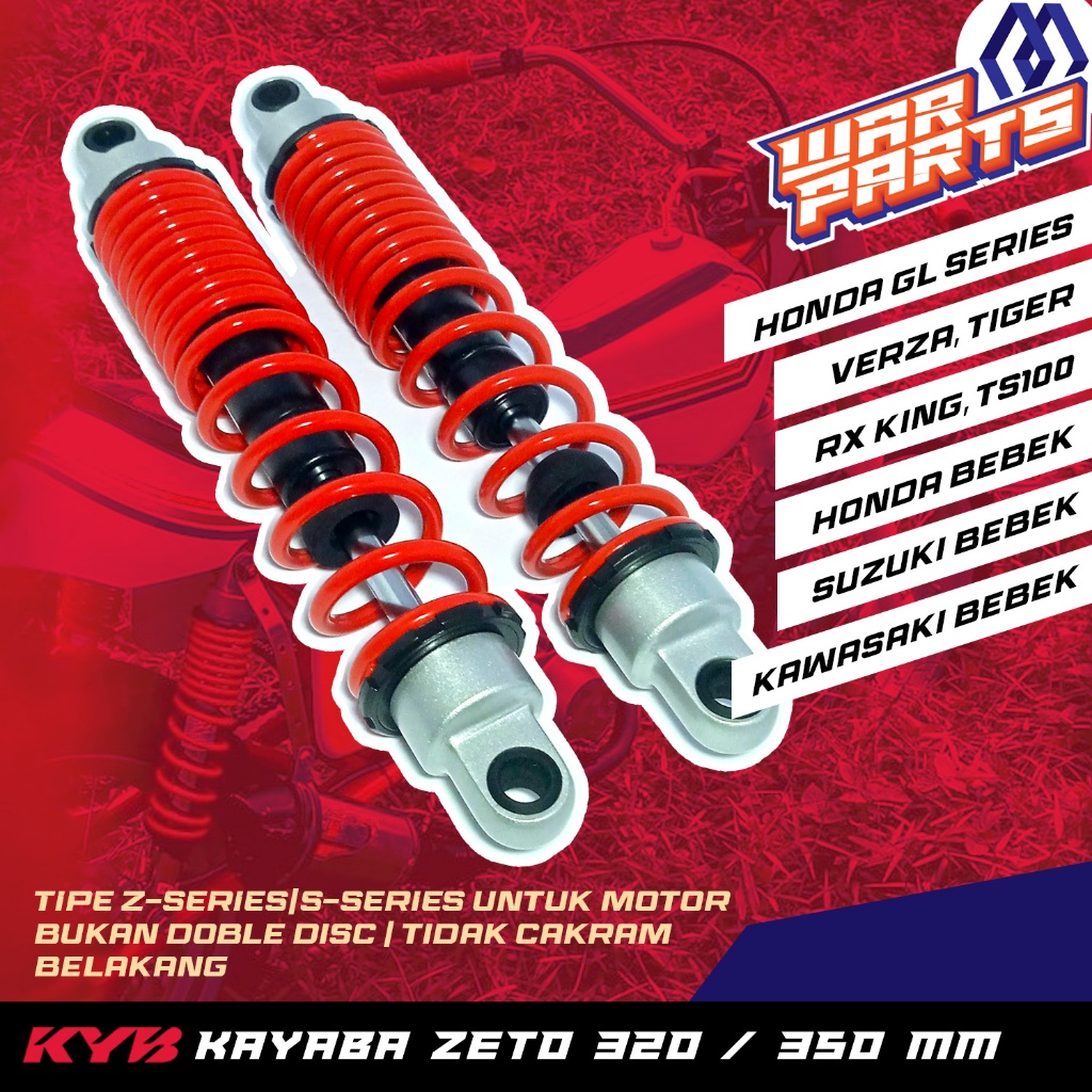 SHOCK KAYABA KYB ZETO UKURAN 320, 350 MM HONDA GL SERIES, VERZA, TIGER, RX KING, TS100, SUPRA X, SUP