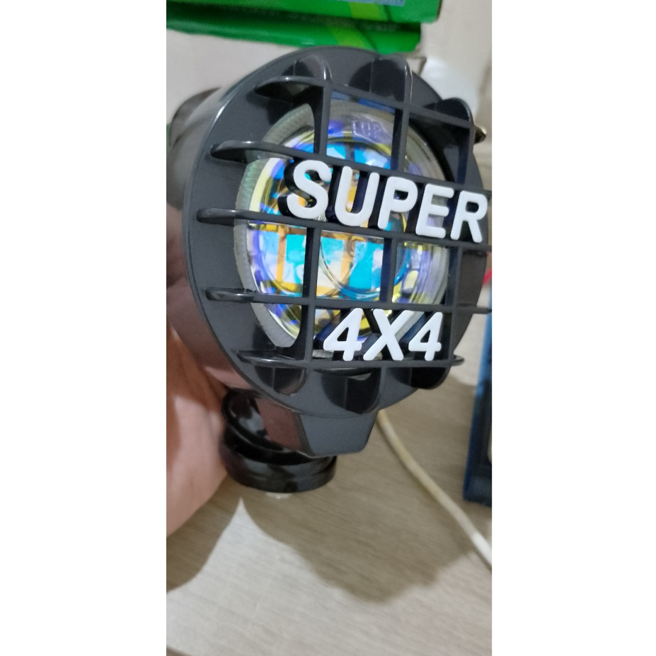 JEEP 4X4 Fog Lamp Lampu Sorot Kabut 3 inchi Hitam Plat Dope