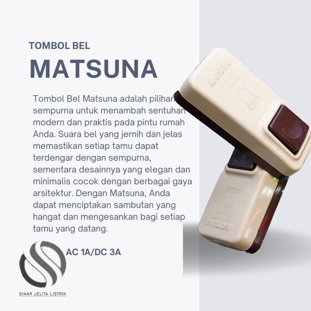 Tombol Bel Rumah Murah Bukittinggi | Tombol Bel Kabel | Knob Bell | Tombol Matsuna | Saklar Pencet