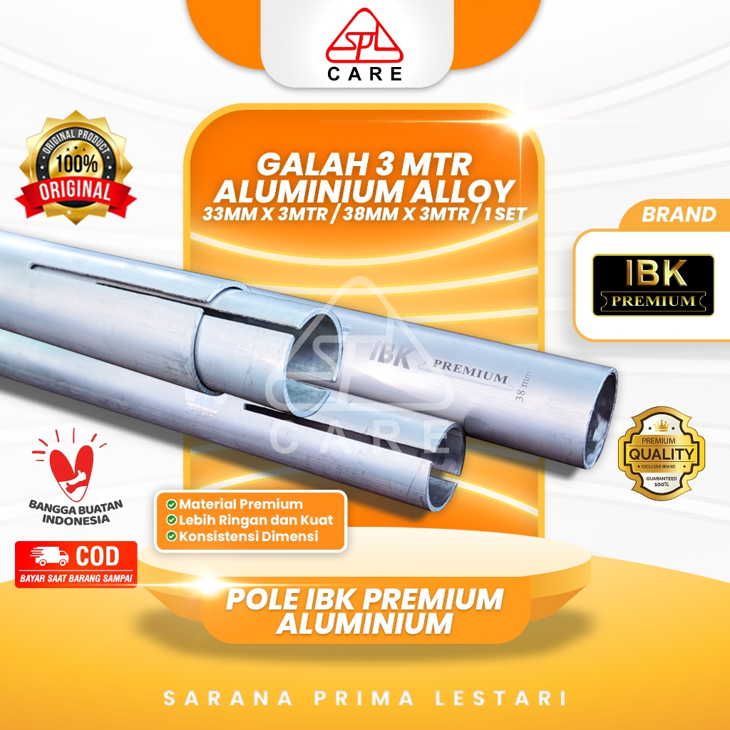 [ORIGINAL] PIPA / GALAH SAWIT IBK GALAH PIPA ALUMINIUM IBK PREMIUM POLE UKURAN 33 mm, 38 mm, 3+3 MET