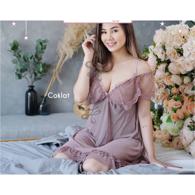 BERKUALITAS Lingerie Jumbo Sabrina Sexy Dress Babydoll Wanita Baju Tidur Dinas Malam Istri Depan