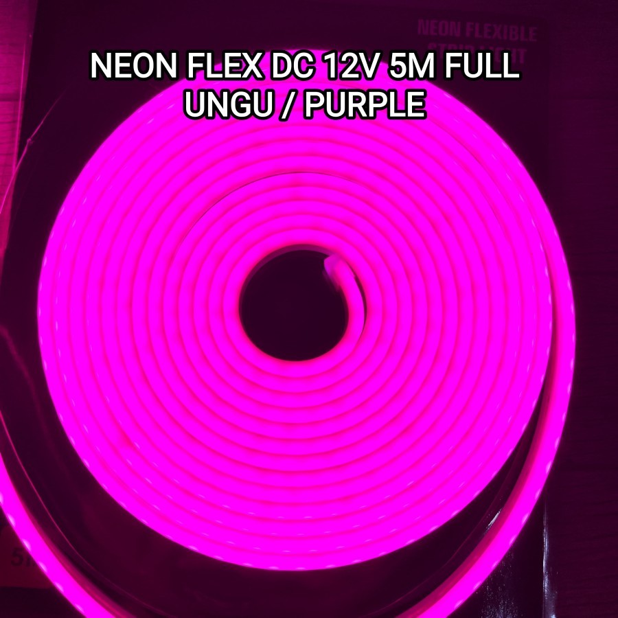 Neon Flex Lampu LED Selang 4 Meter DC 12 UNGU