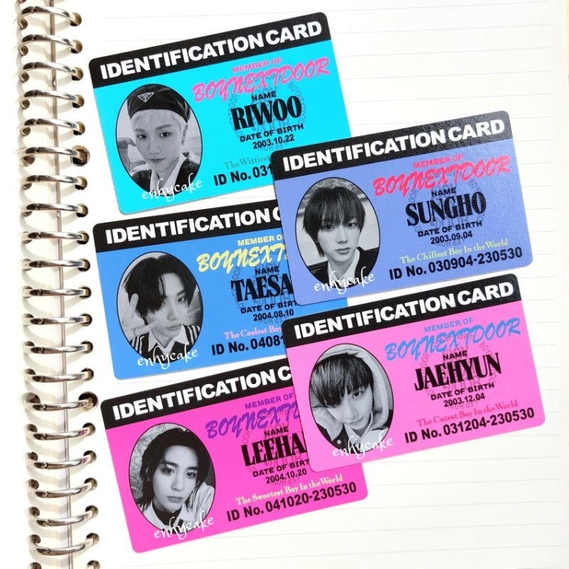 PHOTOCARD BOYNEXTDOOR SUNGHO RIWOO JAEHYUN TAESAN LEEHAN ID MEME CARD ALBUM WHO WHY HOW MOODY DAZED 
