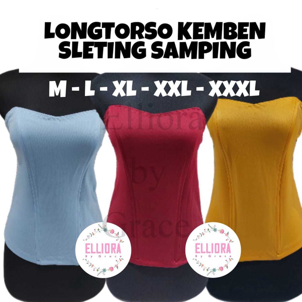 KODE C37R Seri Warna A Longtorso Tulang Sleting Samping Kemben  Kamisol  Bustier  Inner Dalaman Kaos