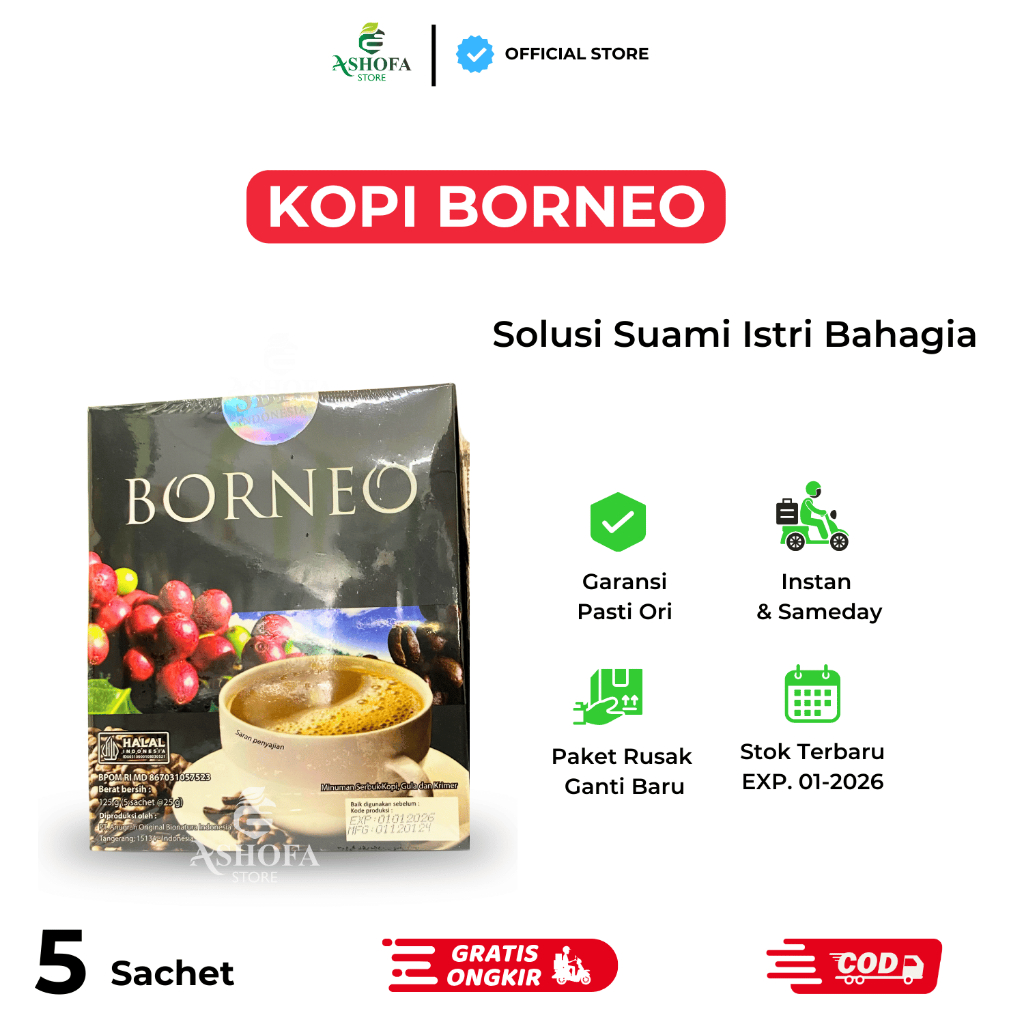 

[ RESMI ] Kopi Borneo Ori 100% Asli Sachet Kopi Borneo Original 100% asli BPOM Halal