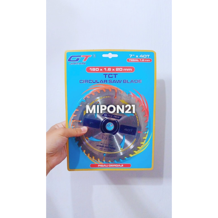 GT JAPAN ULTRA THIN Mata Pisau Potong Kayu 7" x 40T Circular Saw Blade