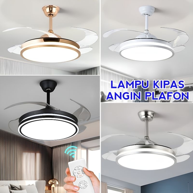 Lampu Kipas Angin Plafon Gantung Ceiling Fan + Remote - Yotta