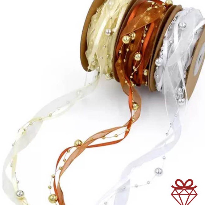

Boom 1 Meter Pita Lace Manik Natal Ribbon Beads Christmas PS12