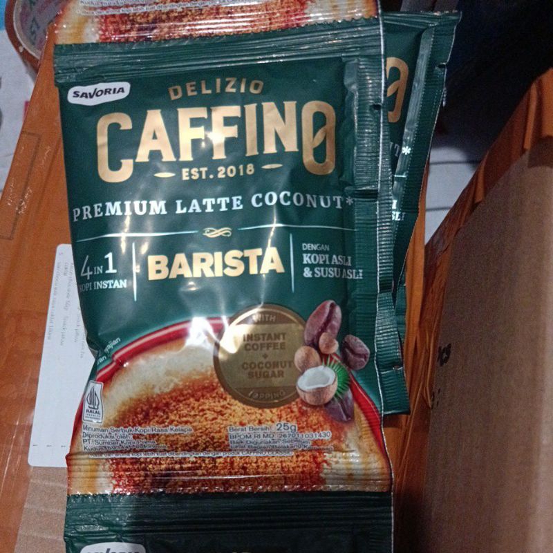 

Caffino Barista Coconut 25gr premium latte 1 karton isi 12 renteng isi 10 sachet