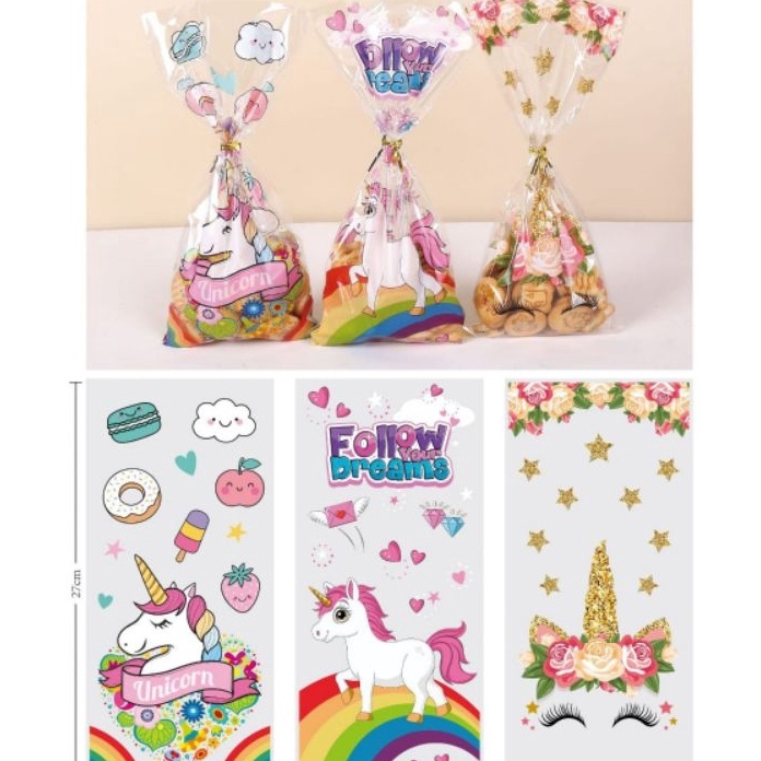 

KF7 5pcs PLASTIK BINGKISAN SNACK ULANG TAHUN MINIPLASTIK COOKIES HADIAH ps2