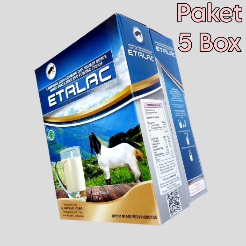 

Susu Kambing Etawa ETALAC Bubuk Original (5 Box), Susu Kesehatan