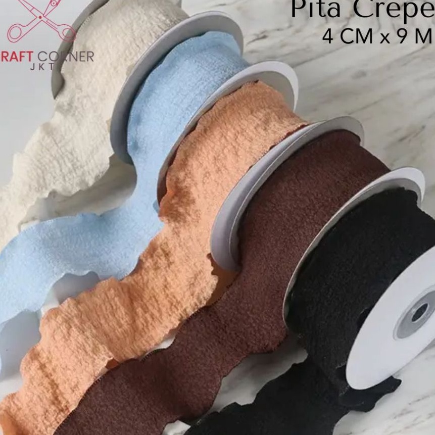 

Grosir ROLL Pita Twill Crepe Import Korea 4 cm x 9 m