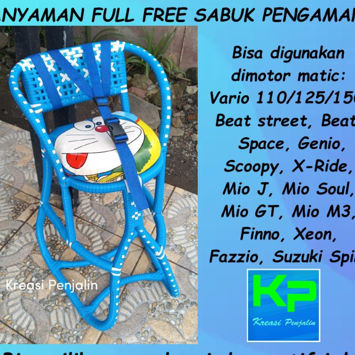 FG2 Kursi Boncengan Anak Motor Matic Full Anyam Free Sabuk  Dudukan Anak Motor Matic  Kursi matic An