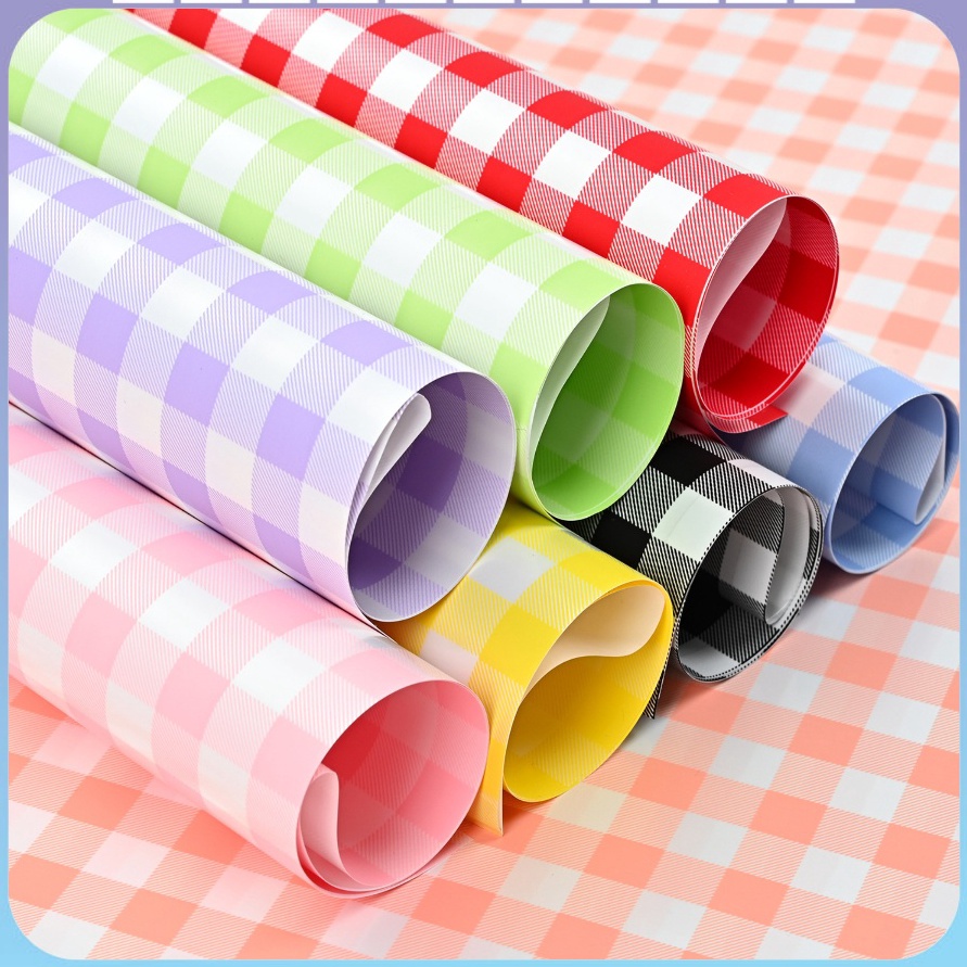 

KP8 2 LEMBAR Taplak Cellophane Kertas Buket Bunga Wrapping Paper Square Pattern Motif Kotak KB612