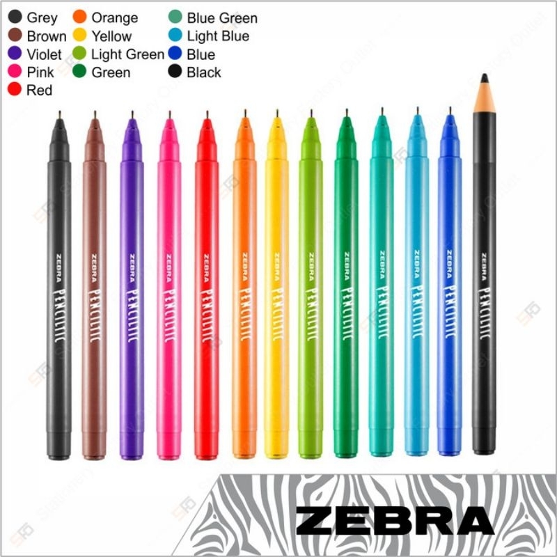 

Pulpen Zebra Penciltic 0.4mm Mixed Set 12pcs(Mix Warna)