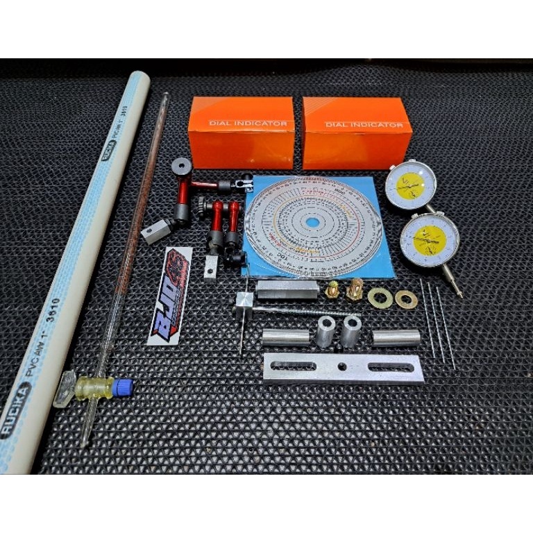 

KODE U2Q5 Busur derajat dial set beserta buret paket lengkap stand dial universal semua motor flexible degree wheel
