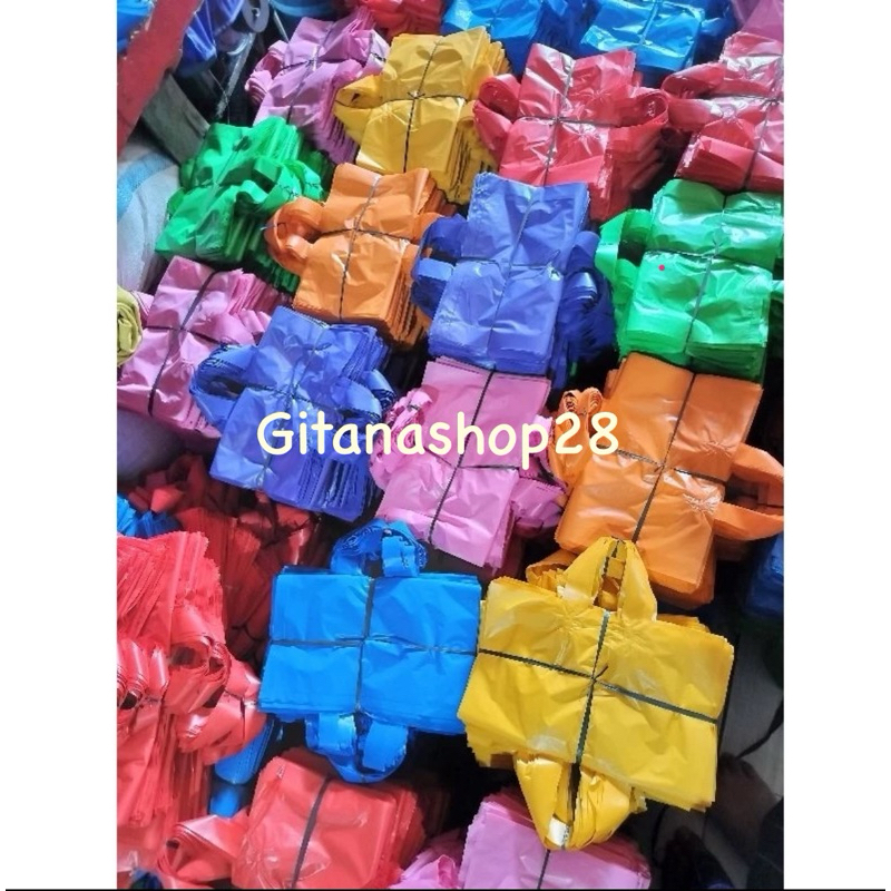

Shopping bag shofthandle murah uk. 40x50 isi 25pcs / plastik packing warna / tebal 0,5mm