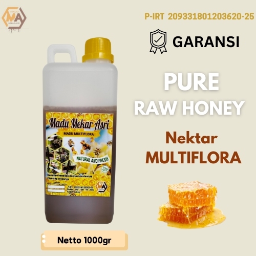 

1 Kg || nektar Multiflora || Madu Mekar Asri Madu Murni Asli 100%